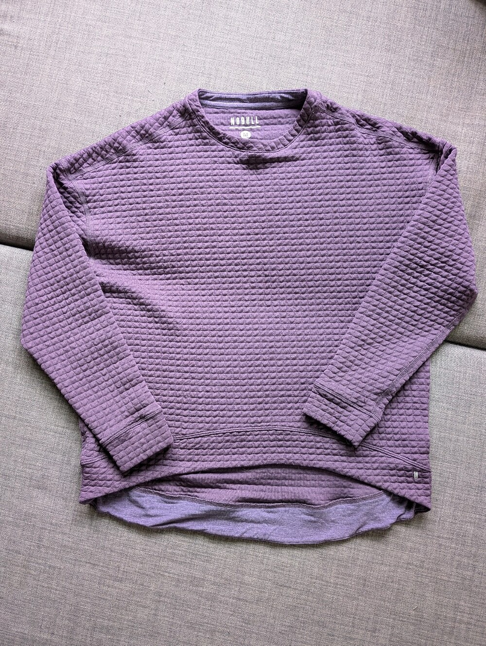 NOBULL Women's Quilted Crewneck Sweatshirt Plum Purple Medium M